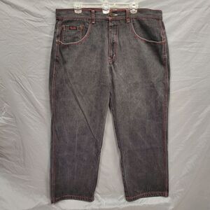 Red Ape Company Embroidered Denim Black Jeans Men's 40/33 Skater Hip Hop